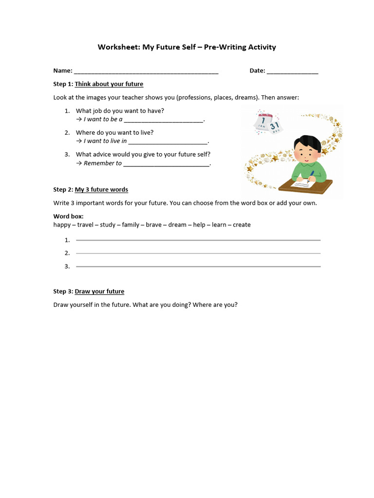 My Future Self Worksheet | PDF