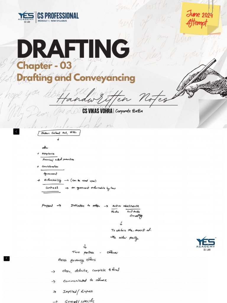 Drafting & Conveyancing Notes for CS | PDF