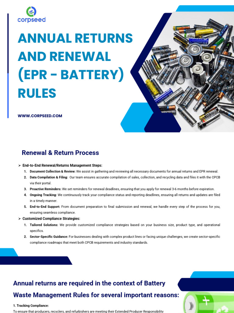 EPR Battery Renewal & Returns Guide | PDF | Recycling | Waste Management