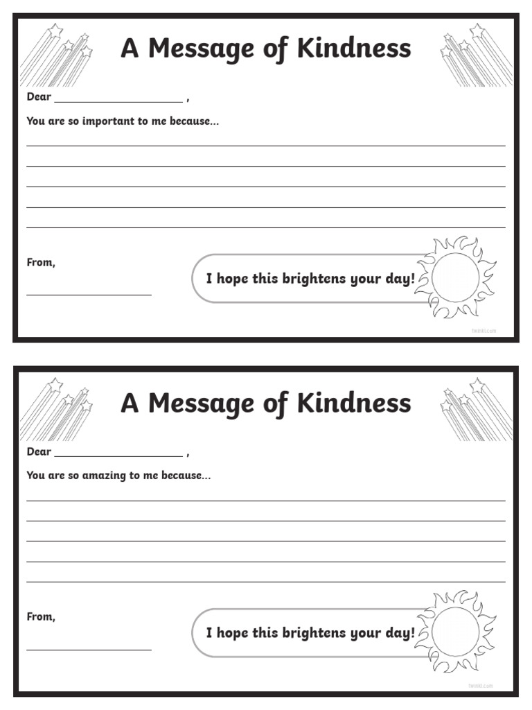 A Message of Kindness Cards Us He 1661873065 Ver 1 | PDF