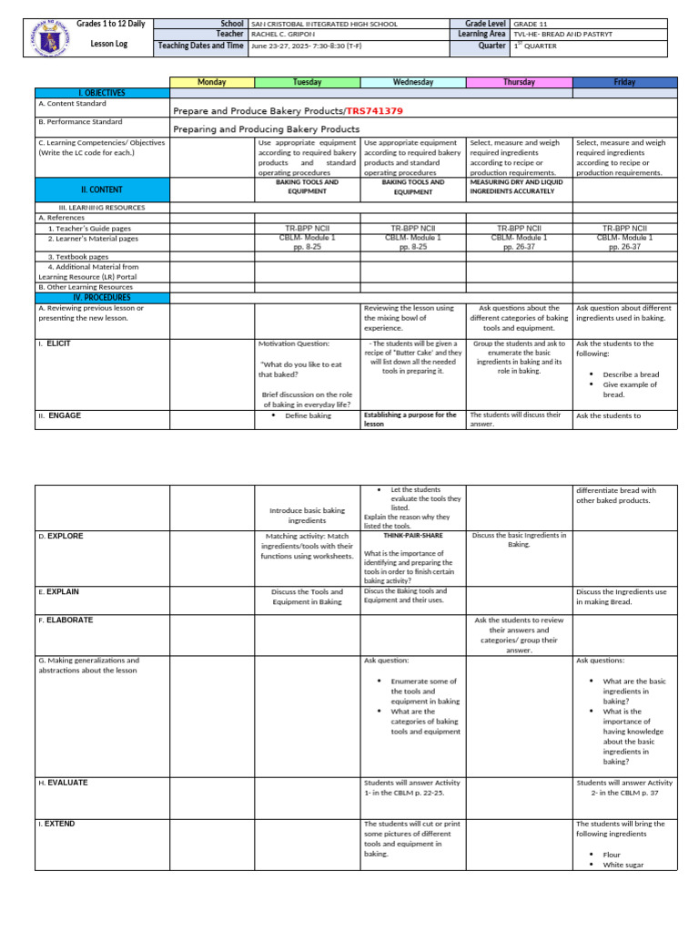 WEEK 2 - BPP-Basic Ingredients | PDF | Baking | Breads