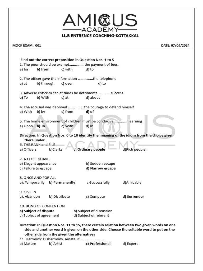Mock 01 08-09 Basic Key | PDF