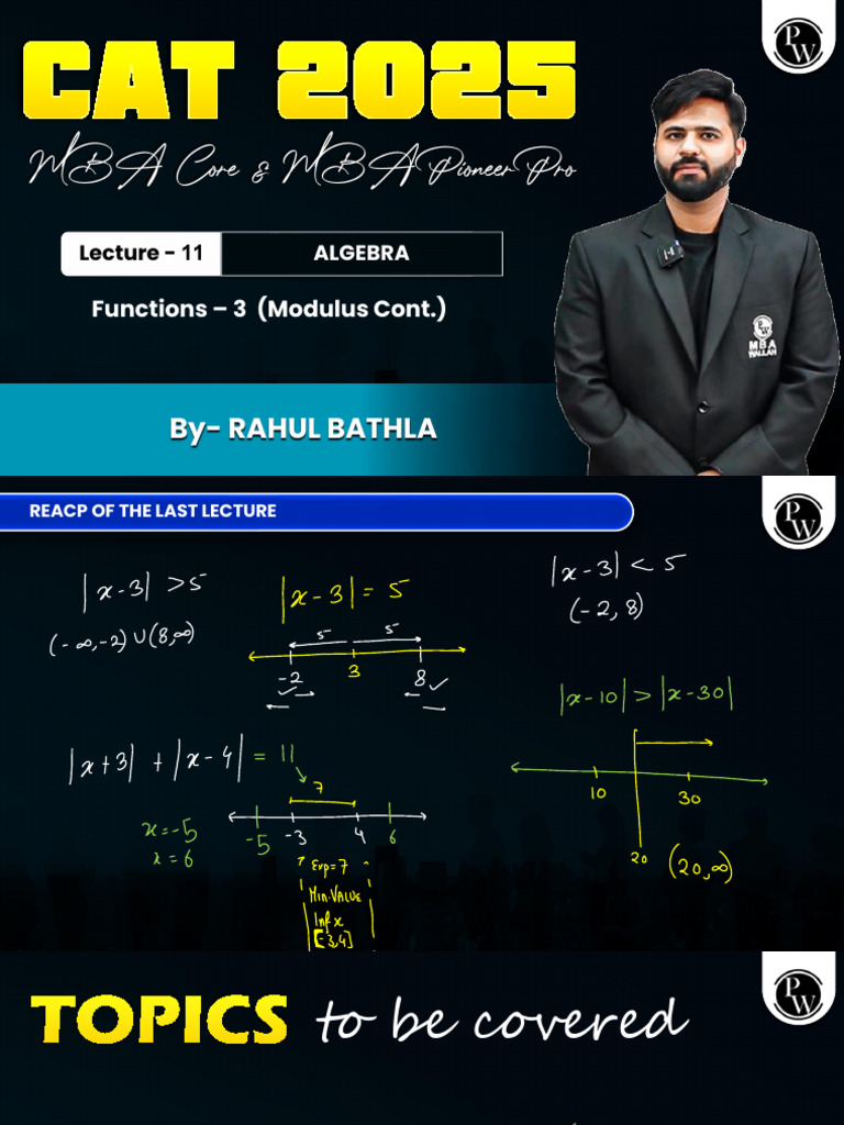 Algebra 11 - Class Notes - MBA Core 2025 | PDF | Mathematical Relations ...
