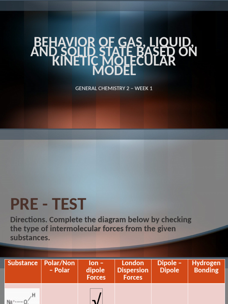 Kinetic Molecular Model of Matter | PDF | Chemical Polarity ...