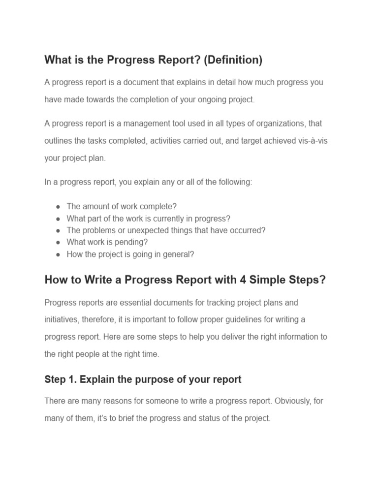 Understanding Progress Report Writing | PDF