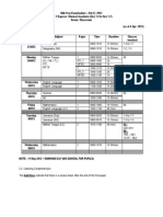 2012 SA1 Timetable as at 5 April 2012 Updated