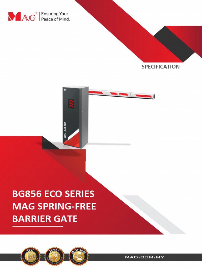 MAG BG856 Spring-Free Barrier Gate | PDF | Electric Motor | Power Supply
