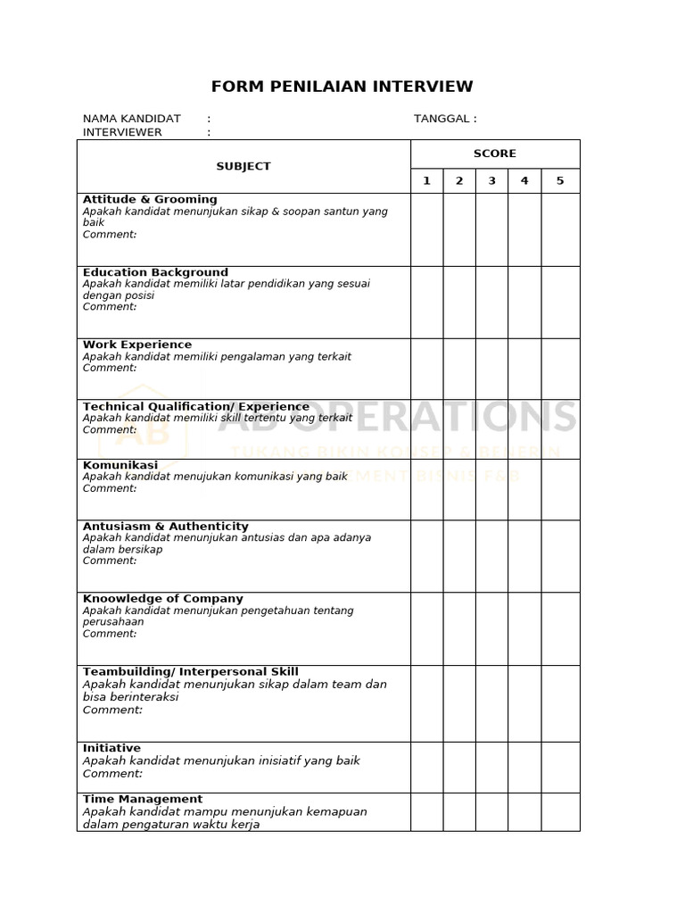 Form Interview | PDF