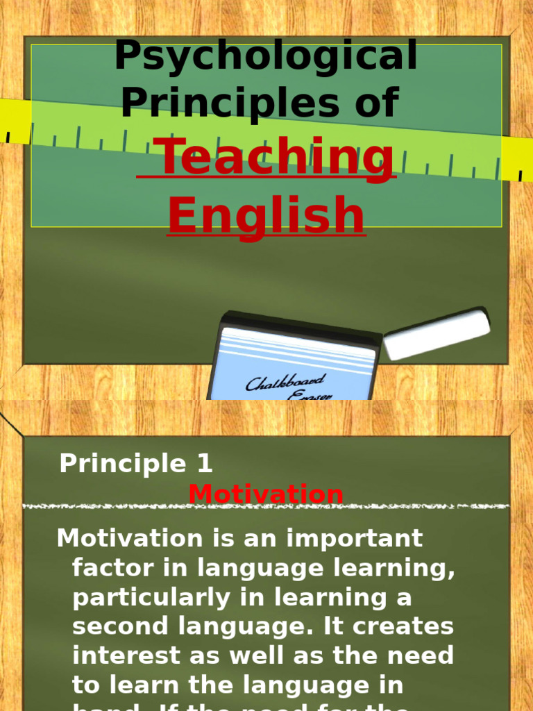 Week 1a Psychological Principles of Teaching English | PDF | Teachers ...