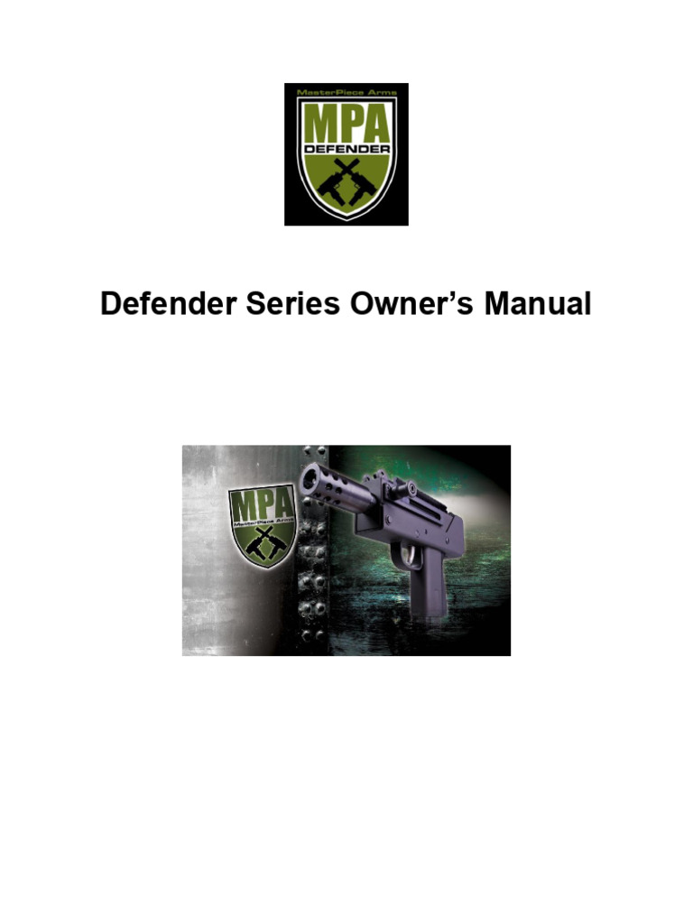 MPA Defender Series Owner’s Manual | PDF | Magazine (Firearms) | Firearms