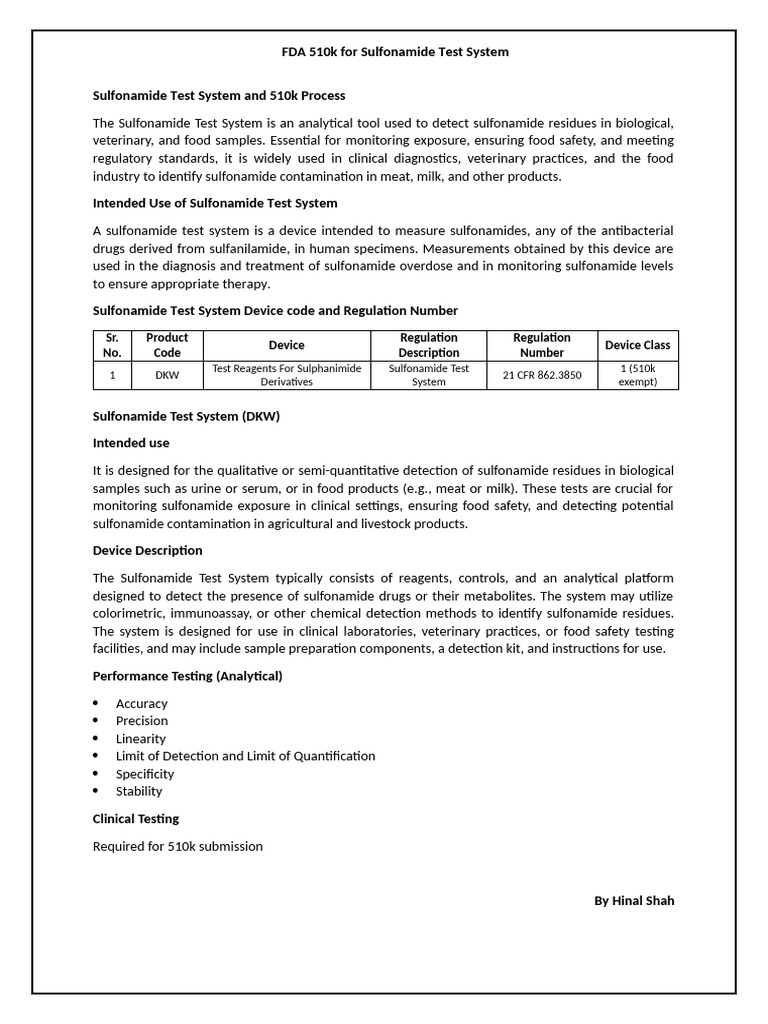 Sulfonamide Test System | PDF | Food Safety | Detection Limit