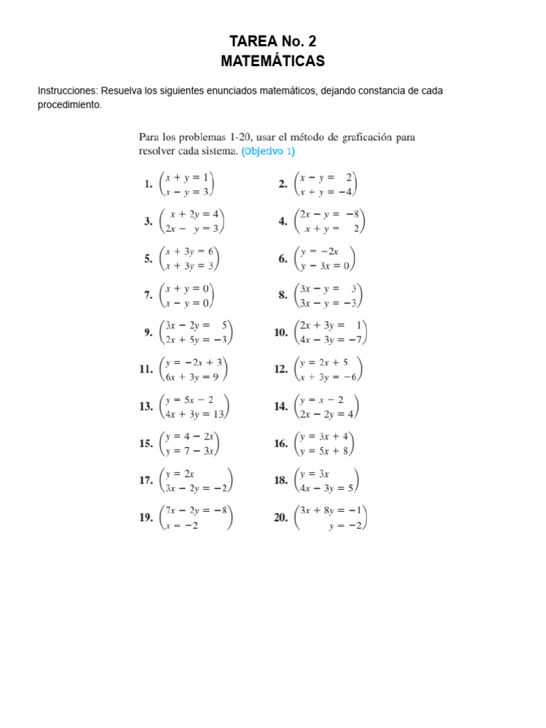 Tarea No. 2 Matemática V | PDF