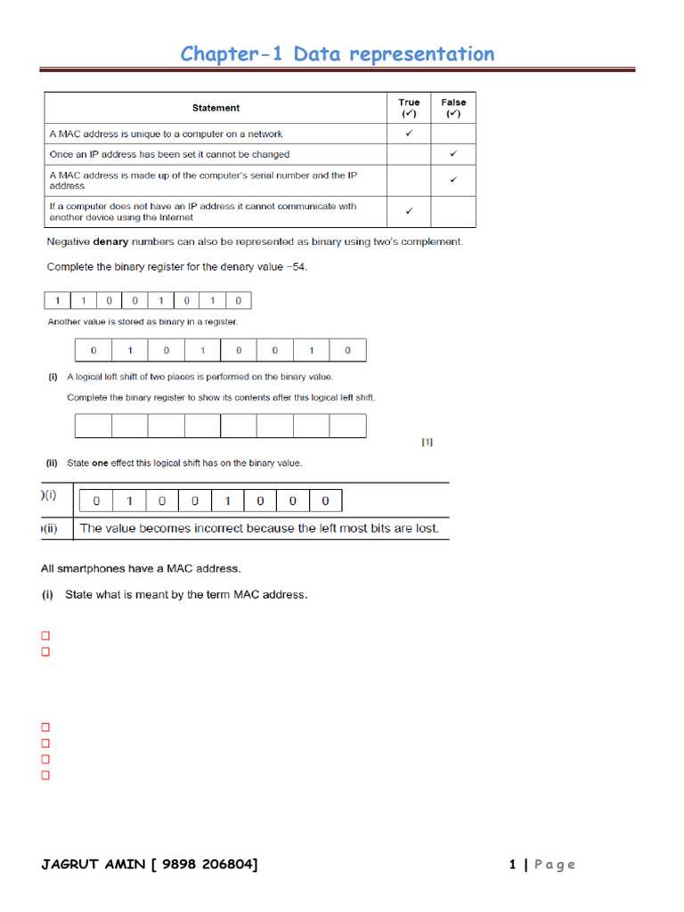 IGCSE ch1 and 2 Revision 2 | PDF | Data Transmission | Computer Engineering