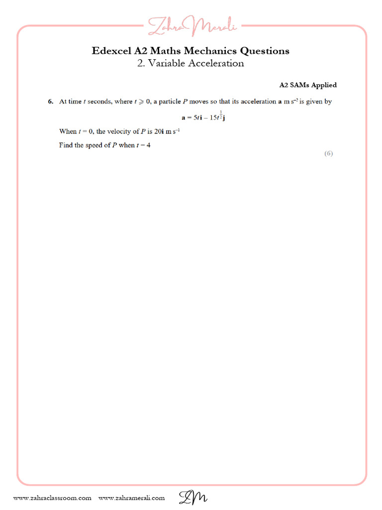 Edexcel A2 Maths Mechanics Guide | PDF