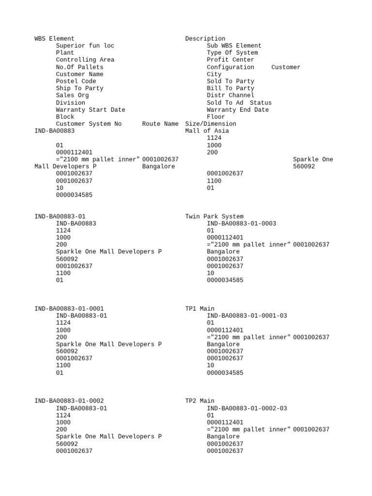 WBS Element Configuration Details | PDF | Freight Transport | Consumer ...