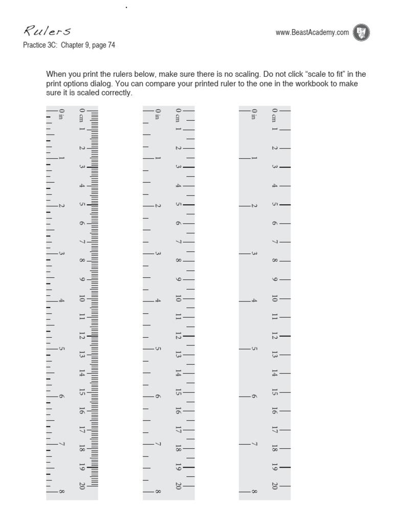 Printable Rulers for Measurement Practice | PDF