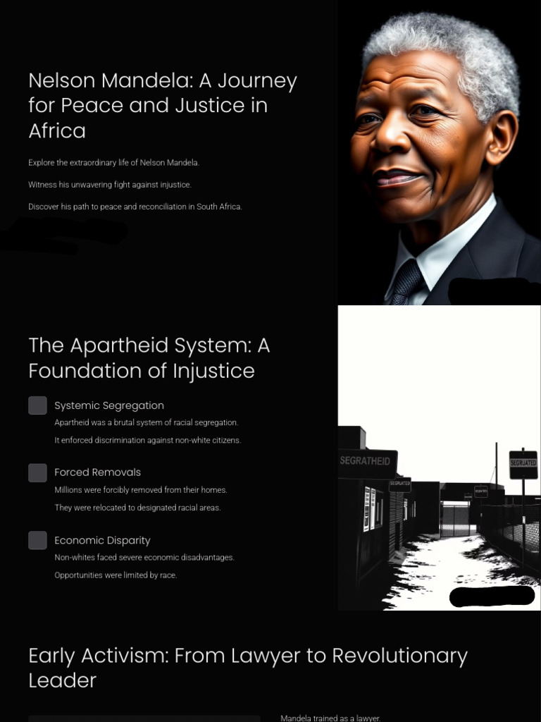 Nelson Mandela A Journey For Peace and Justice in Africa | PDF | Nelson ...
