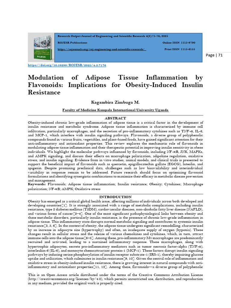 Flavonoids and Adipose Inflammation in Obesity | PDF | Macrophage ...