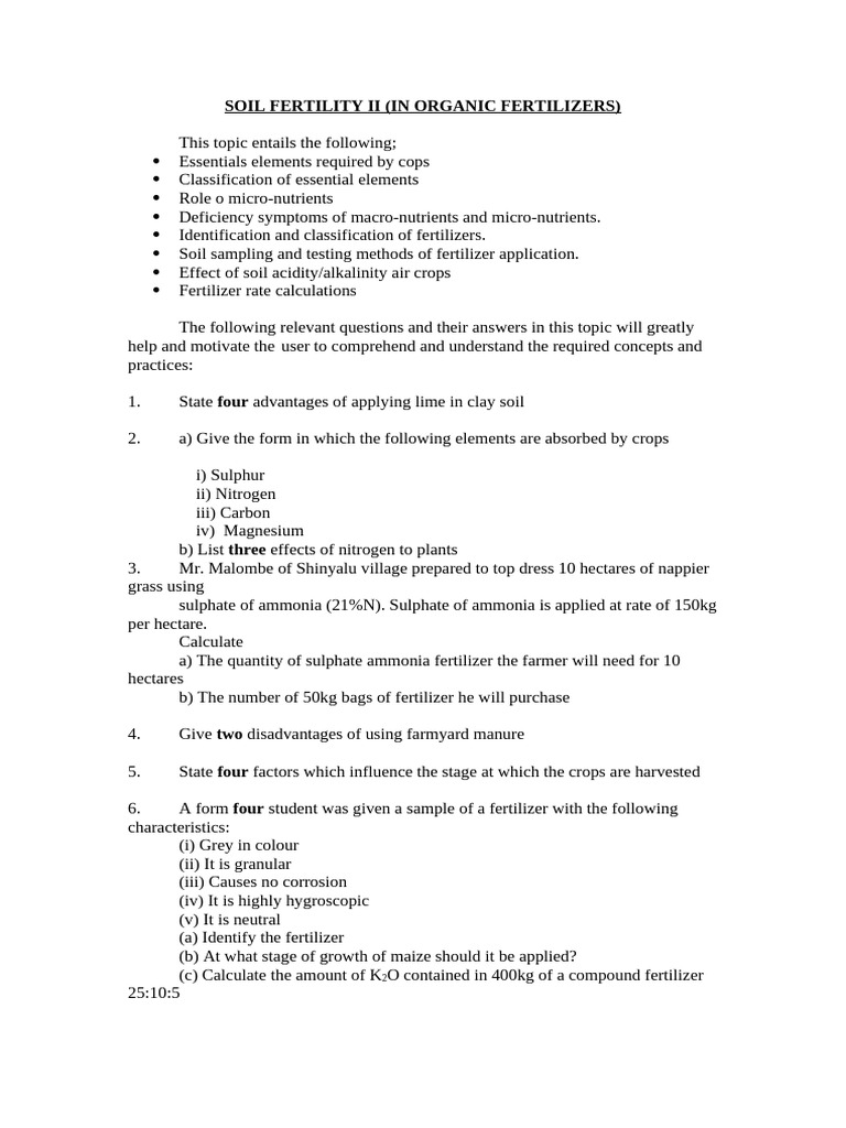 Organic Fertilizers and Soil Fertility Guide | PDF | Fertilizer | Soil