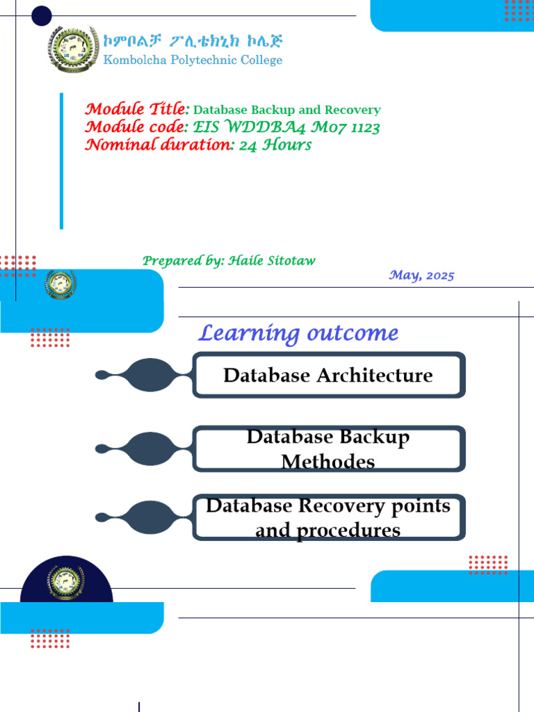 Database Backup and Recovery Methods | PDF | Backup | Database Index
