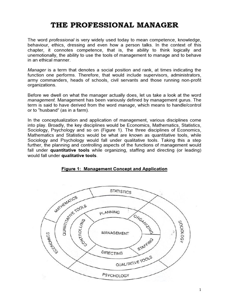 The Professional Manager | PDF | Communication | Leadership