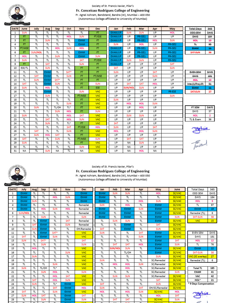 Mumbai University Academic Calendar 2025-26 | PDF