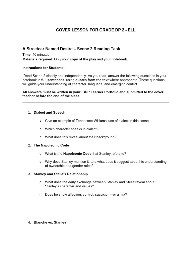 Grade 12 Cover Lesson - ELL | PDF