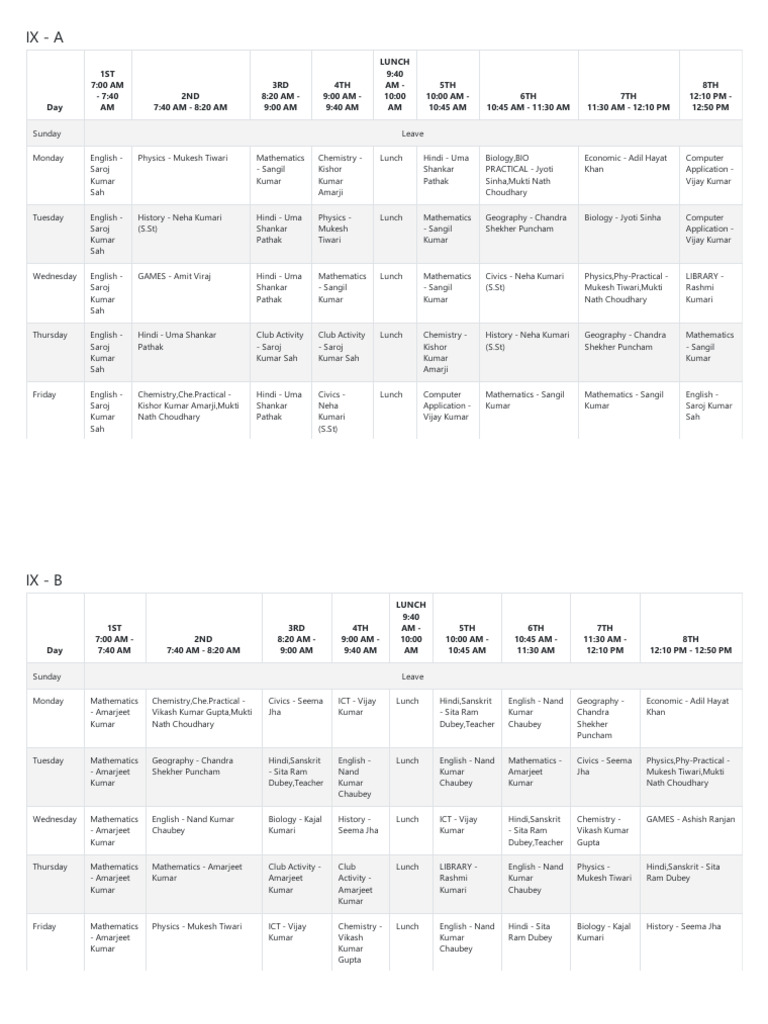Classroutineforstudentspart9 | PDF