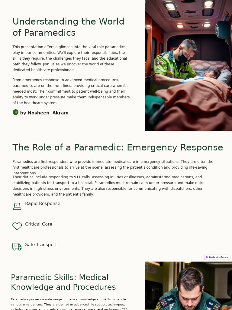 Paramedics: Roles, Skills, and Challenges | PDF | Paramedic | Emergency ...