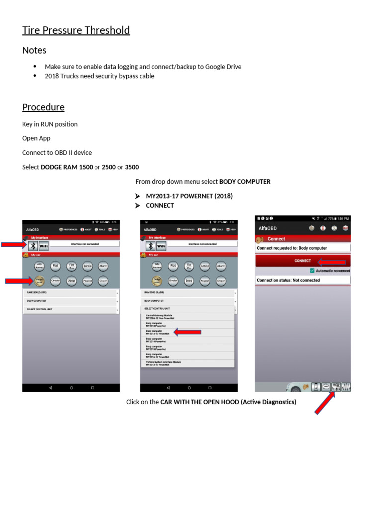 Tire Pressure Threshold AlphaOBD | PDF