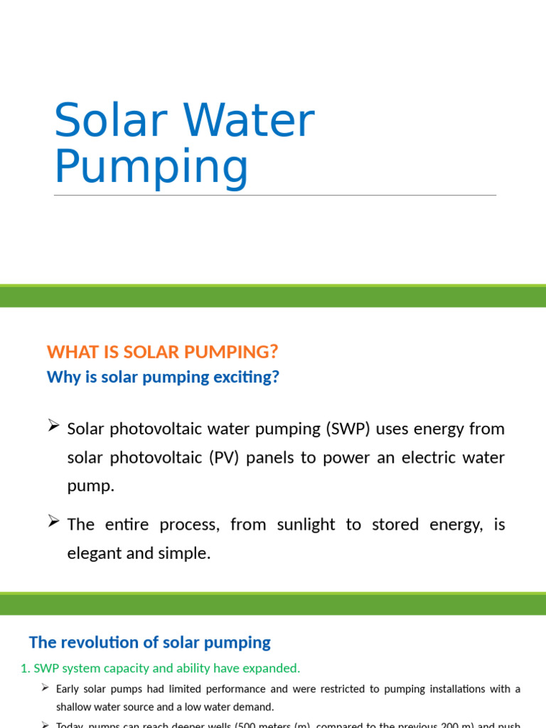 Solar Water Pumping Systems Explained | PDF | Photovoltaics | Solar Panel