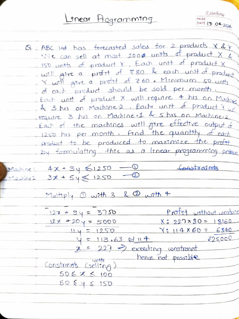 Linear Programming Sales Optimization | PDF