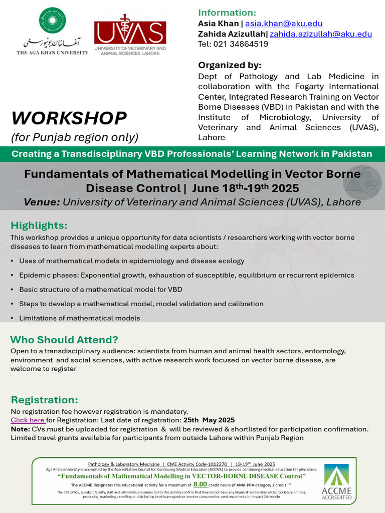 Workshop Flyer - VBD Mathematical Modelling | PDF