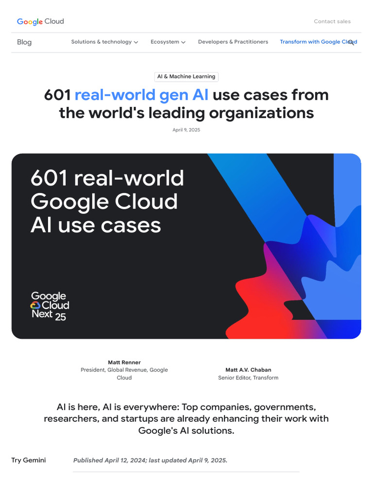 601 Real-World Gen AI Use Cases | PDF | Artificial Intelligence ...