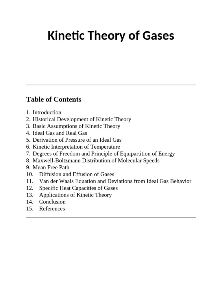 Kinetic Theory of Gases | PDF | Gases | Temperature
