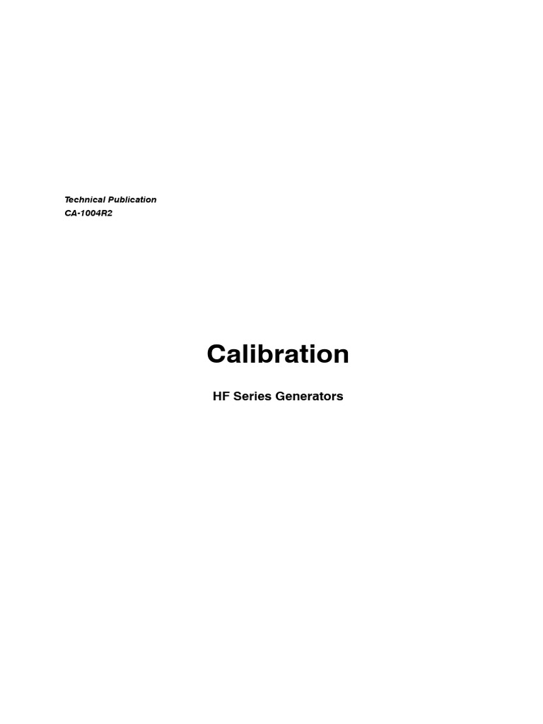 HF Series Generators Calibration Guide | PDF | Calibration | Computer ...