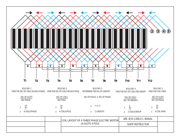 24 Slot 4 Pole Motor Winding Guide | PDF