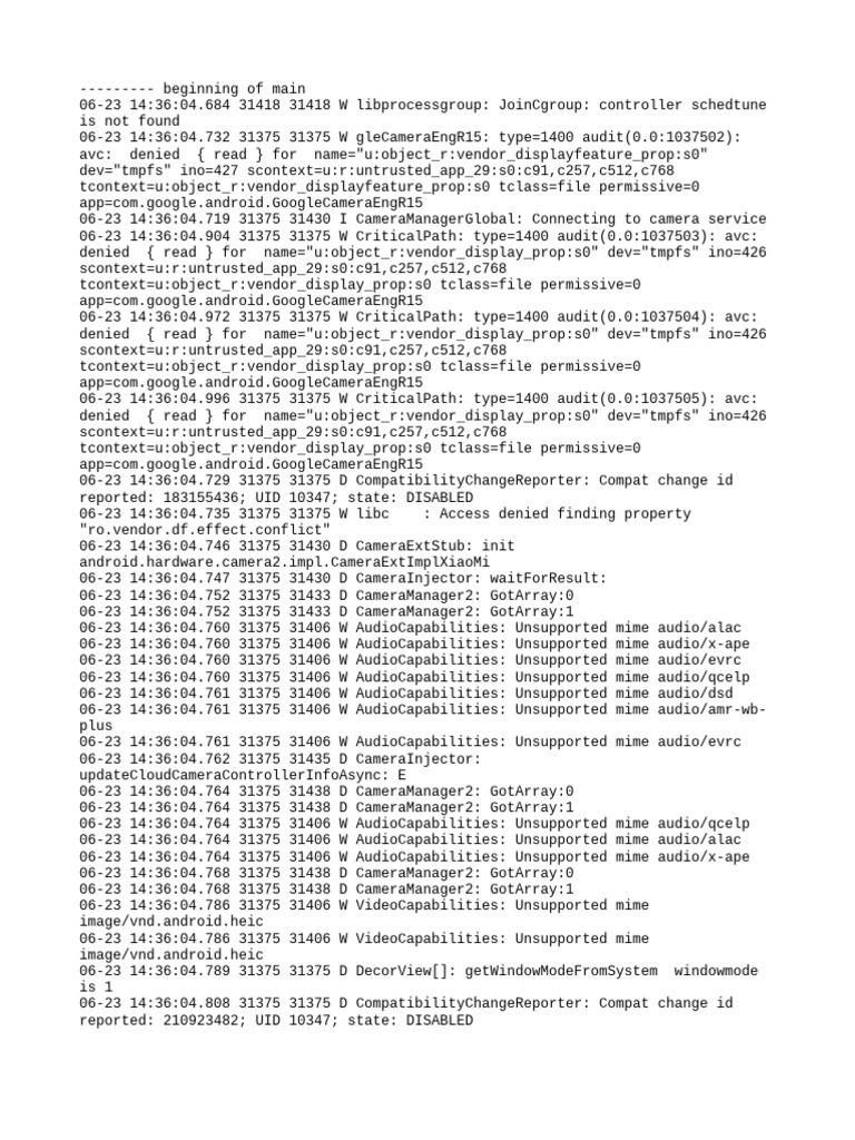 Camera Access Denied Errors Log | PDF | Software | Computer Architecture