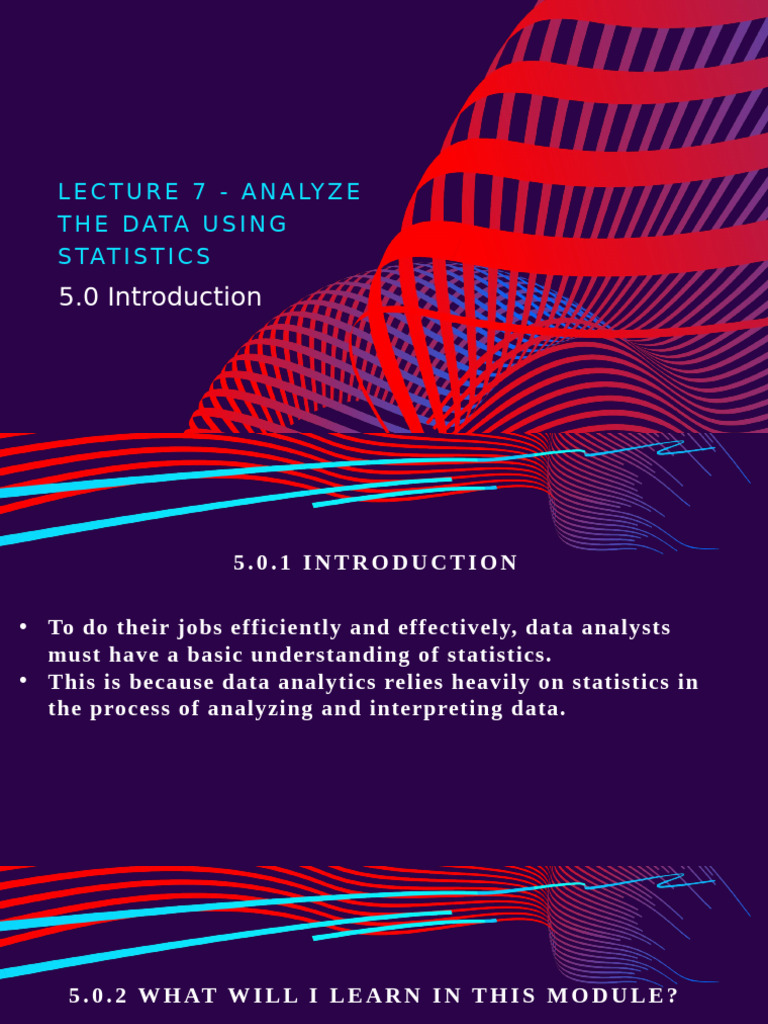 Lecture 7 - Analyze The Data Using Statistics | PDF | Statistics ...