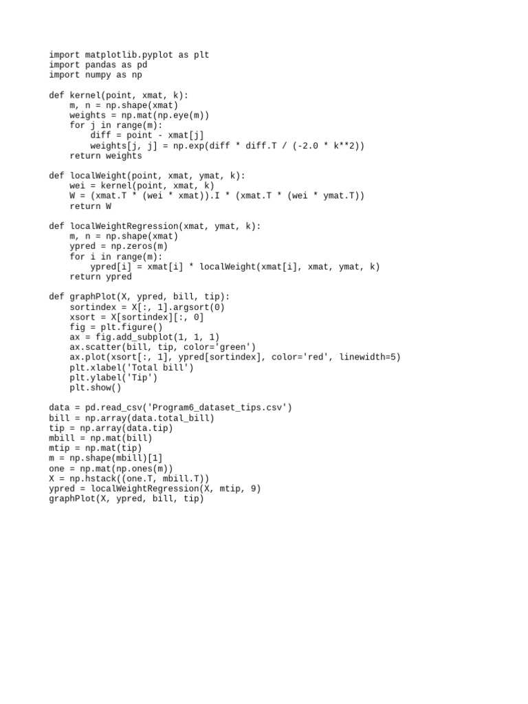 Local Weighted Regression with Python | PDF