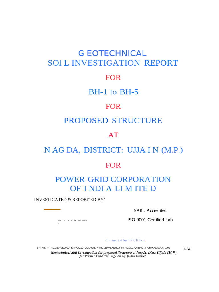 Geotechnical Report for Nagda Structure | PDF | Geotechnical ...