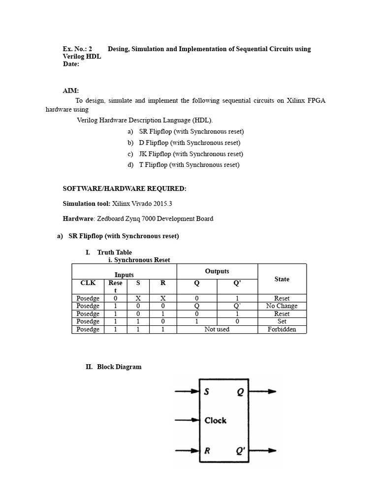 Sequential Circuits Design with Verilog | PDF | Hardware Description ...