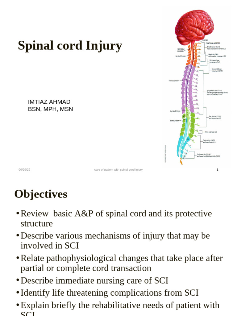 Spinal Cord Injury: Nursing Care Guide | PDF | Spinal Cord Injury ...