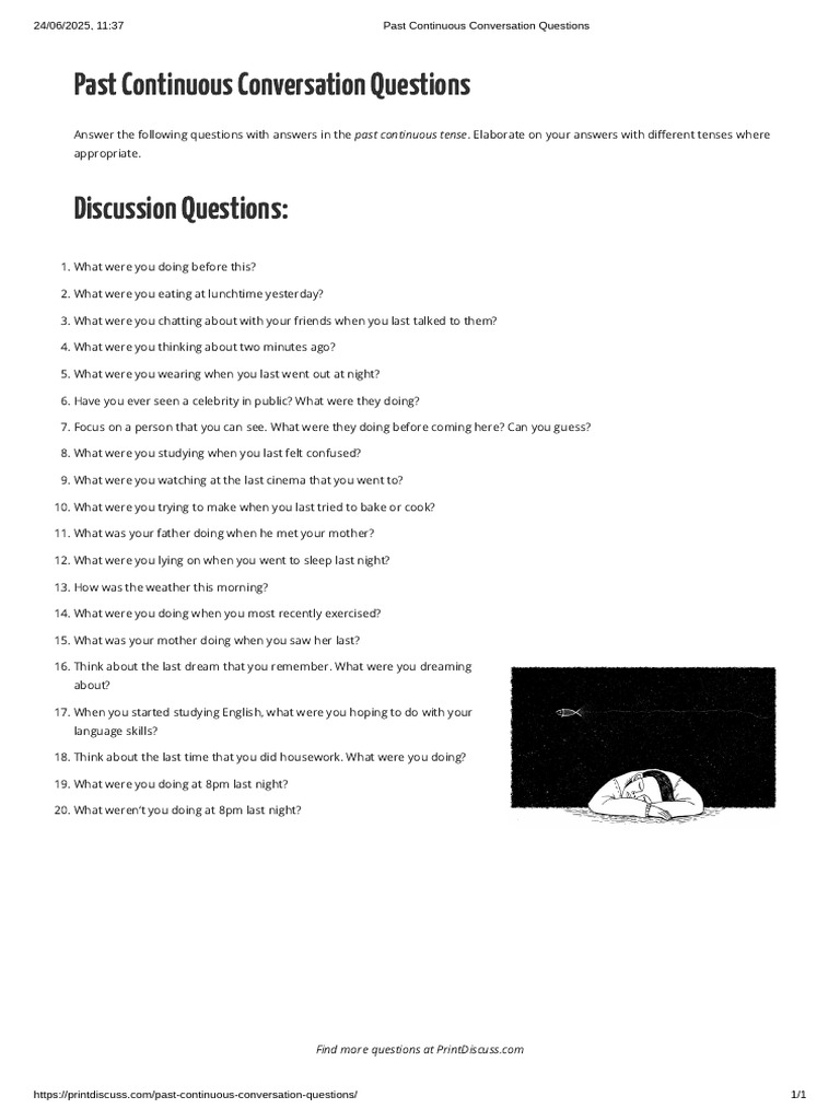 Past Continuous Conversation Questions | PDF