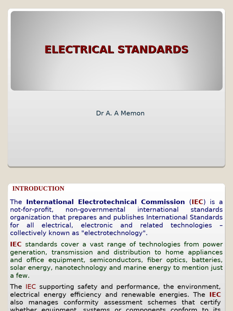 IEC Electrical Standards Overview | PDF | International ...