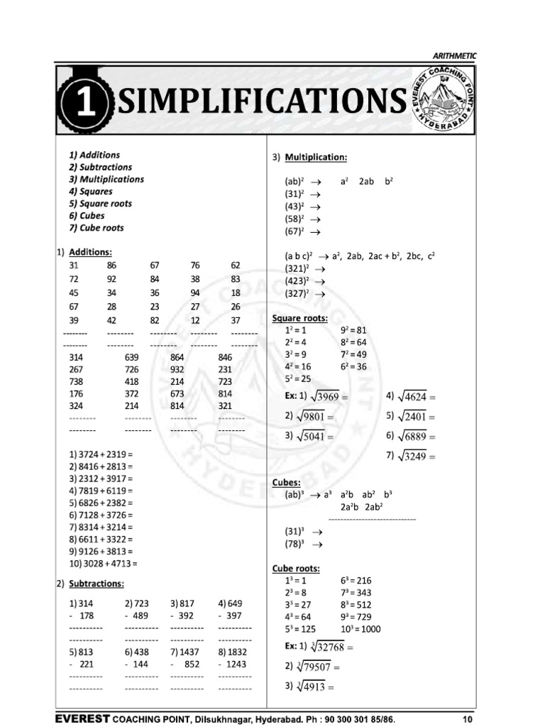Simplifications Handout (1) | PDF