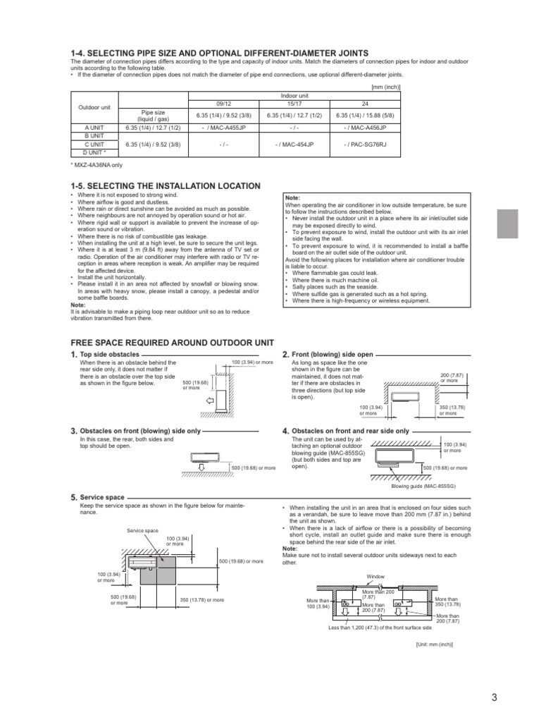 Outdoor Unit Installation Guidelines | PDF | Nut (Hardware) | Pipe ...
