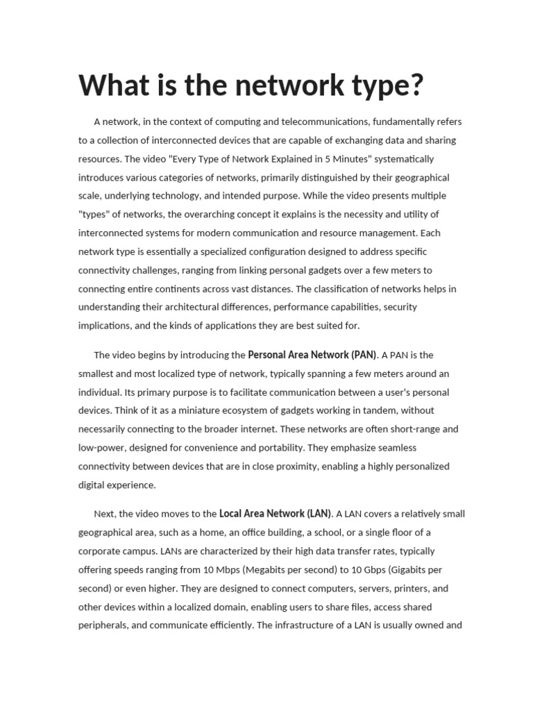 What Is The Network Type | PDF | Computer Network | Wireless Lan