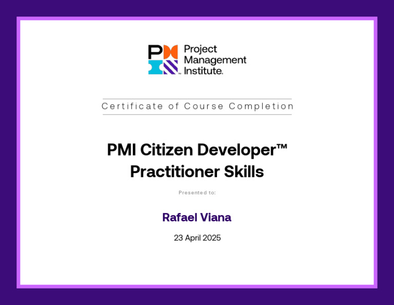 PMI Citizen Developer™ Practitioner Skills | PDF
