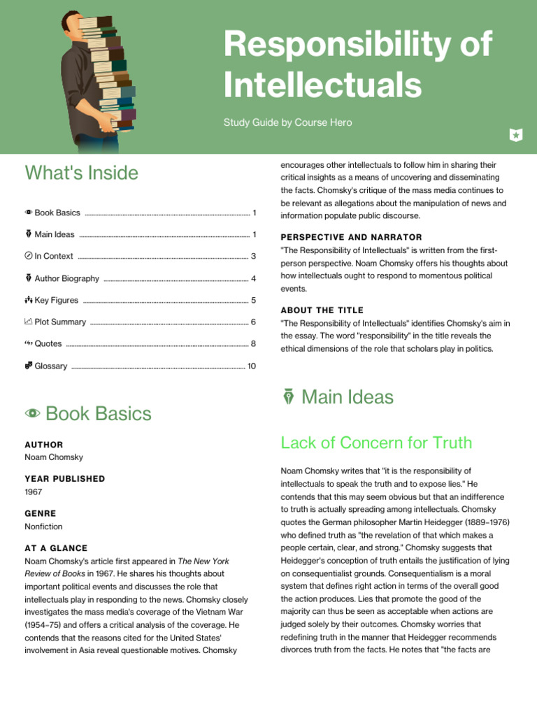 Chomsky's Responsibility of Intellectuals Guide | PDF | Communism ...